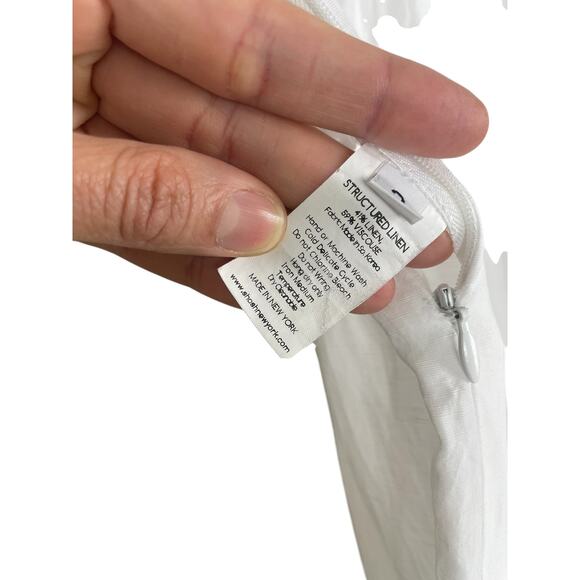 Shosh New York Structured Linen Cropped Wide Leg Pants Minimalist White Sz 2 Med - Picture 11 of 11